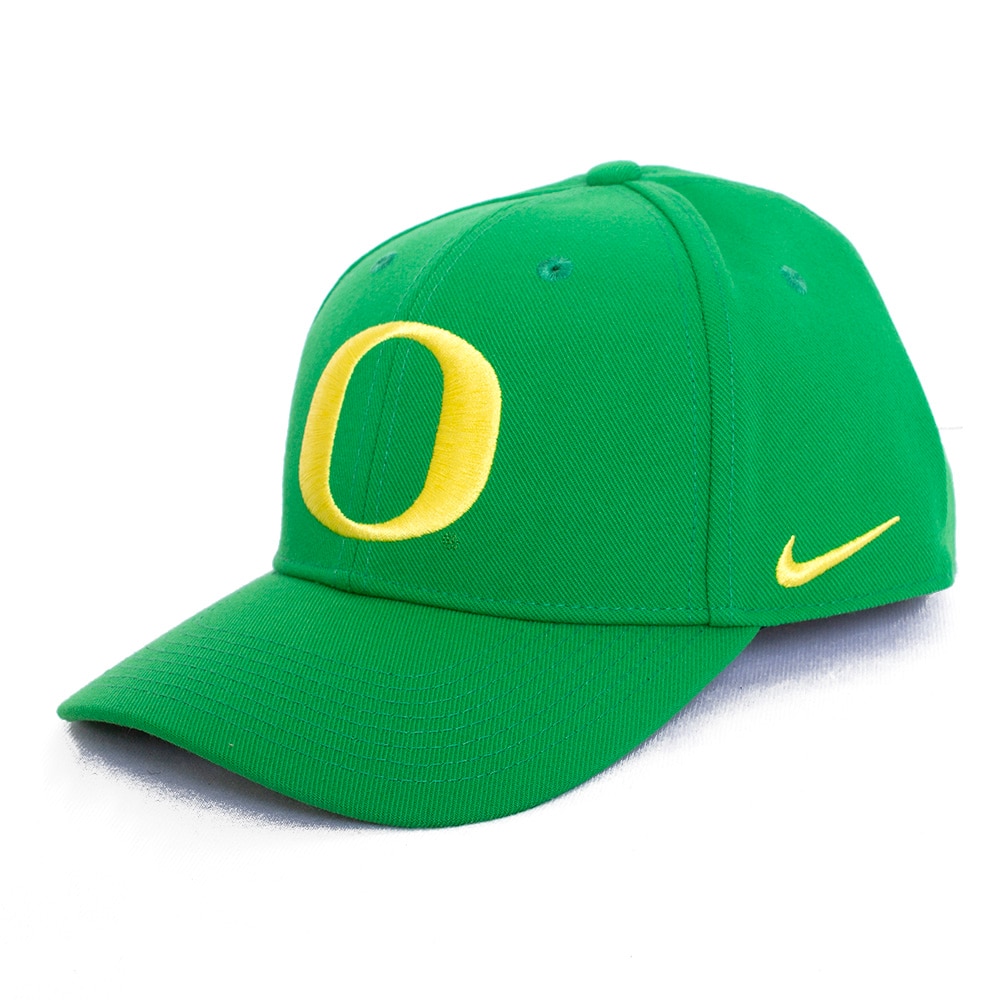 Classic Oregon O, Nike, Green, Curved Bill, Polyester, Accessories, Unisex, Club, Structured, Shelf, Adjustable, Hat, 907546